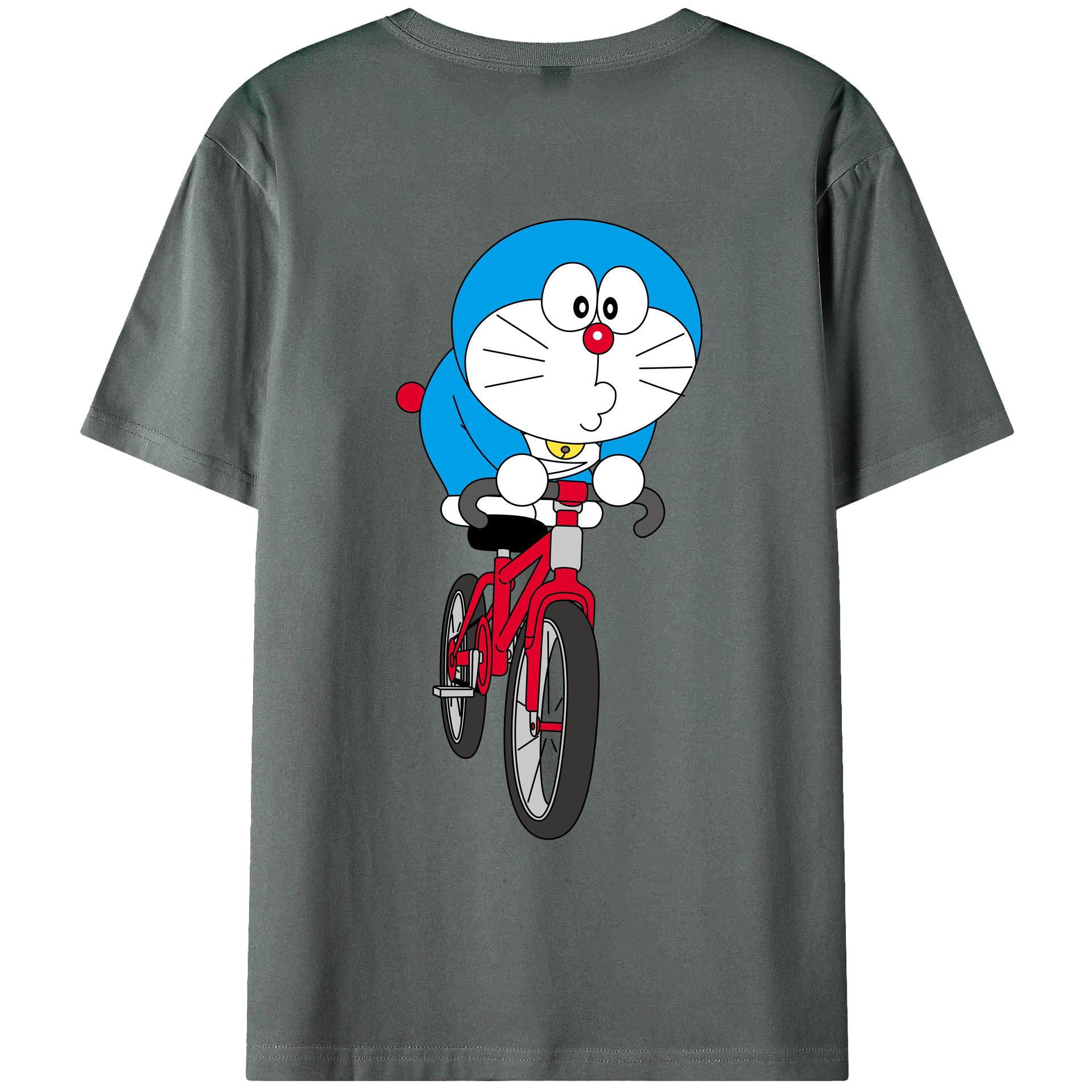 （画像用） ドラえもん Doraemon 綿100％ メンズ半袖Tシャツ（バックプリント） 通気性